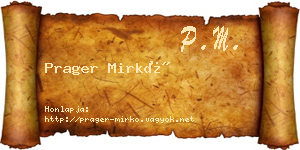 Prager Mirkó névjegykártya